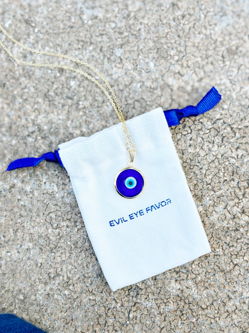 Blue Evil Eye Murano Glass Necklace, Christmas Gift Idea