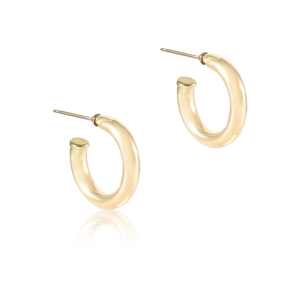 Round Gold 1" Post Hoop - 4mm