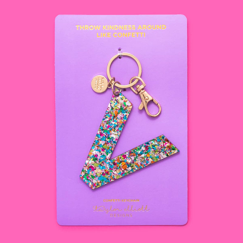 Keychains - Letters A-Z - Colorful Confetti - Each: M