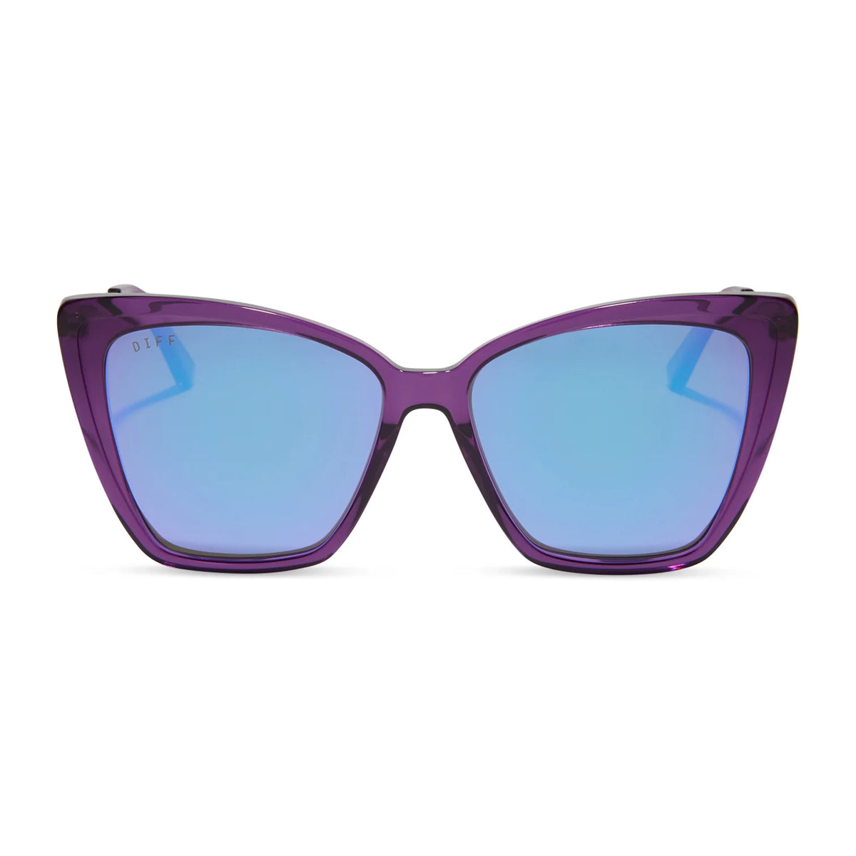 Diff Eyewear Black and Purple Sunglasses Diff Eyewear - Hailey Sunglasses - Matte Black Sharp Grey  main image 2