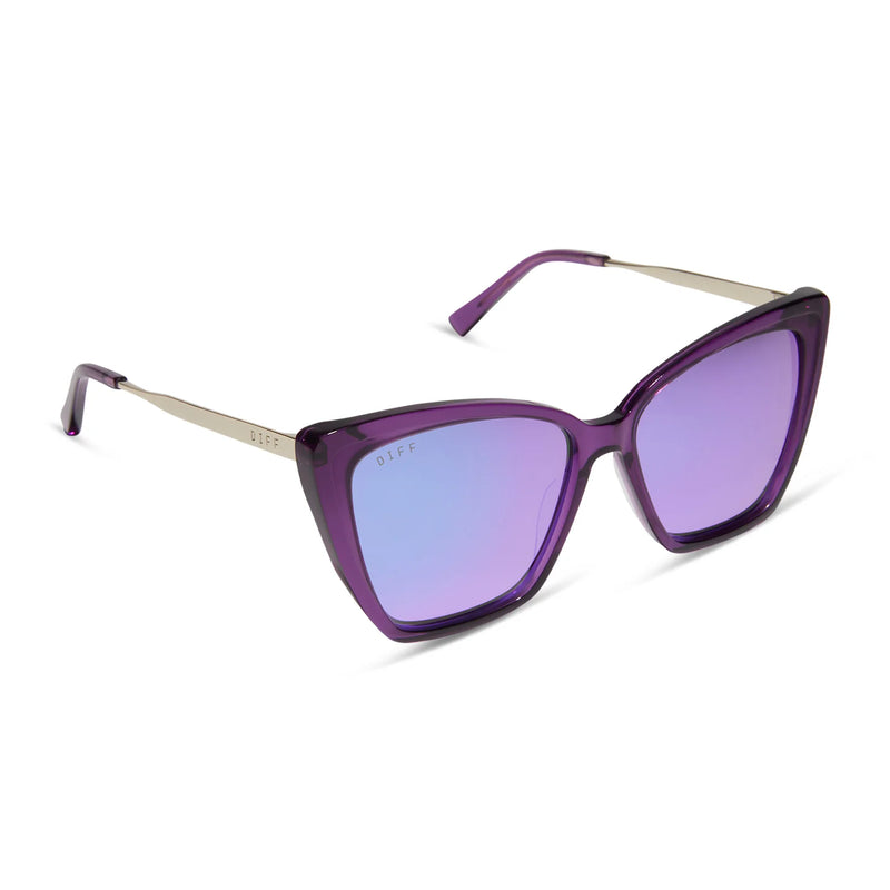 Becky II Posh Purple Crystal Purple Mirror Polarized Sunglasses