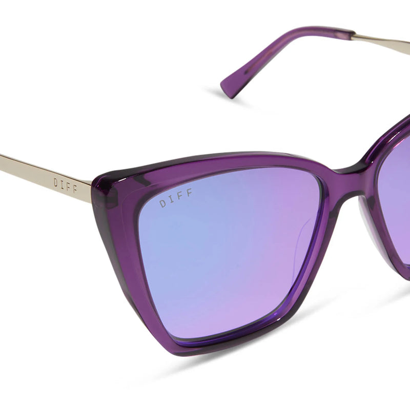 Becky II Posh Purple Crystal Purple Mirror Polarized Sunglasses