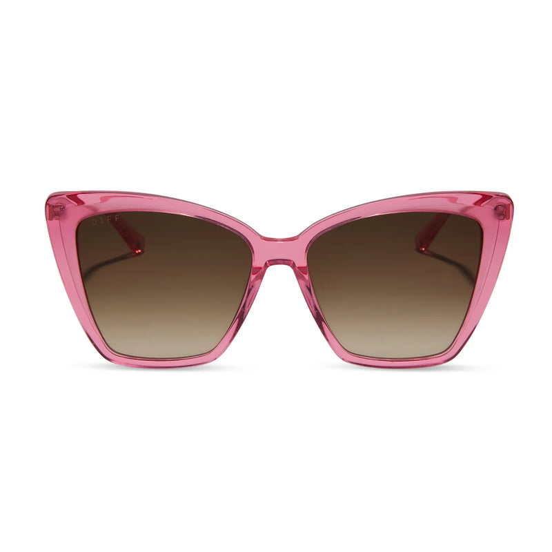 Becky II Candy Pink Crystal  Brown Gradient Sunglasses