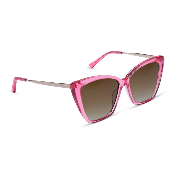 Becky II Candy Pink Crystal  Brown Gradient Sunglasses