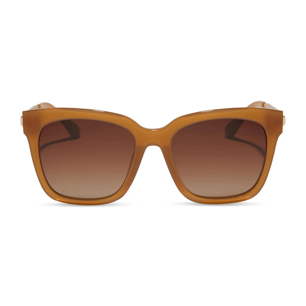 DIFF Bella DIFF Bella Sunglasses Brown Amber Frames Brown Lenses Gold Tone NEW DIFF Bella DIFF Bella Sunglasses Brown Amber Frames Brown  main image 3