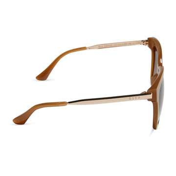 Diff Eyewear Esme Sunglasses - Salted Carmel Esme Square Sunglasses | Almond & Brown Gold Flash | DIFF  main image 3