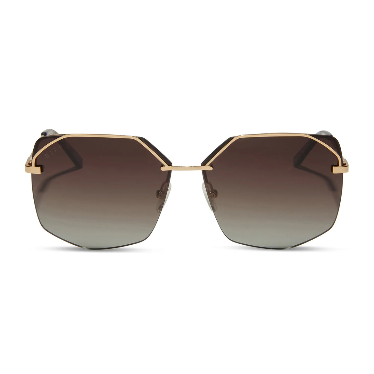 DIFF Eyeware - Bree Gold Brown Gradient Polarized Sunglasses 