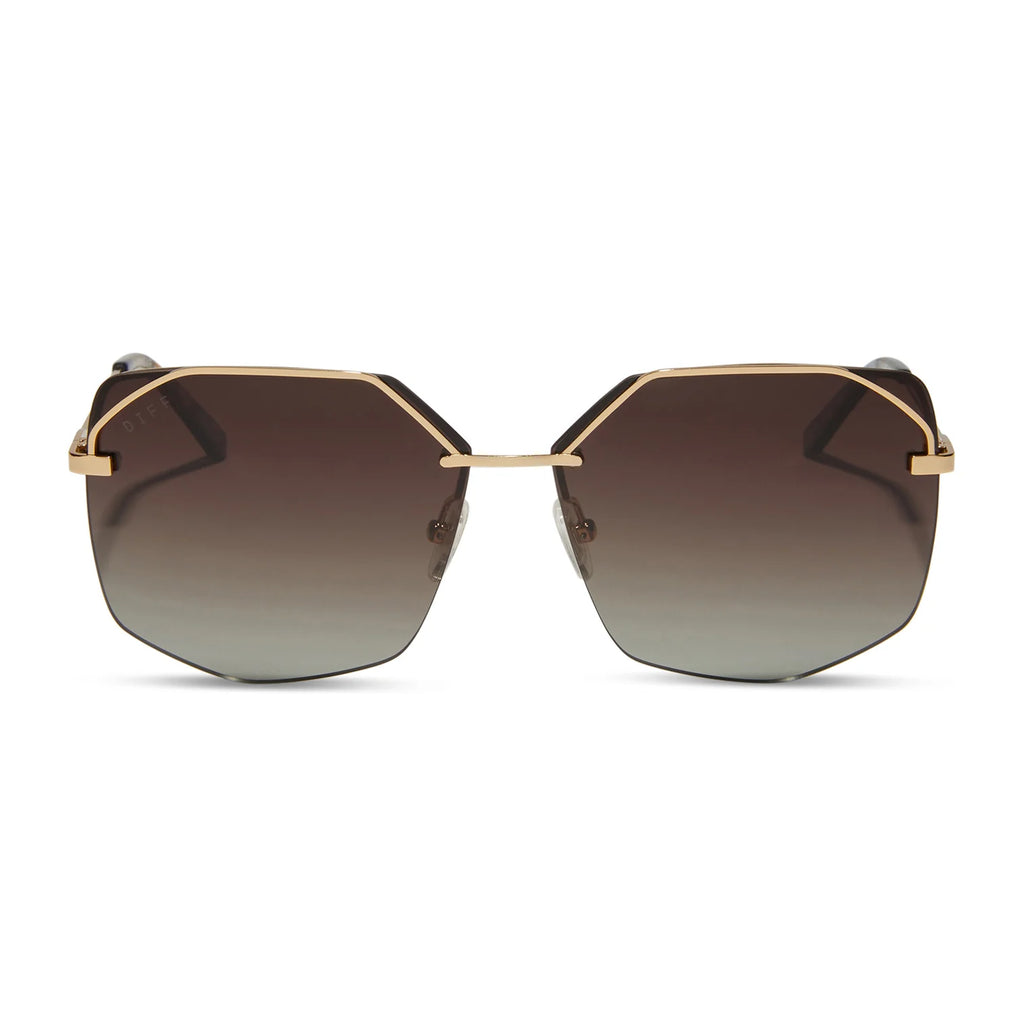 DIFF Eyeware - Bree Gold Brown Gradient Polarized Sunglasses  display picture 2
