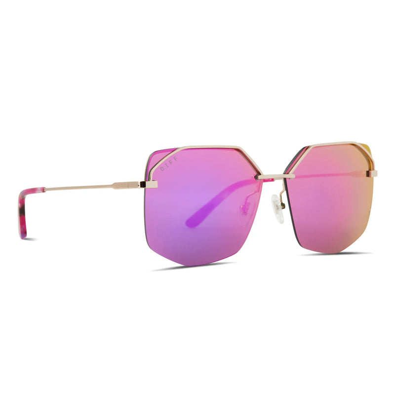 Bree Gold Pink Rush Mirror Sunglasses