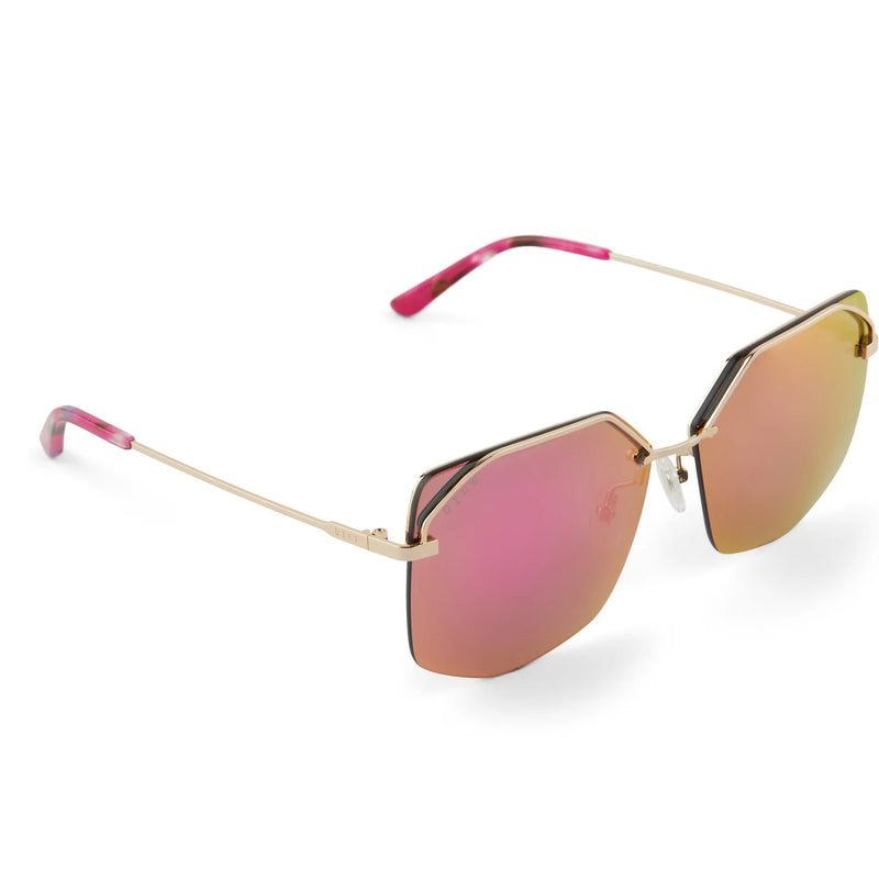 Bree Gold Pink Rush Mirror Sunglasses