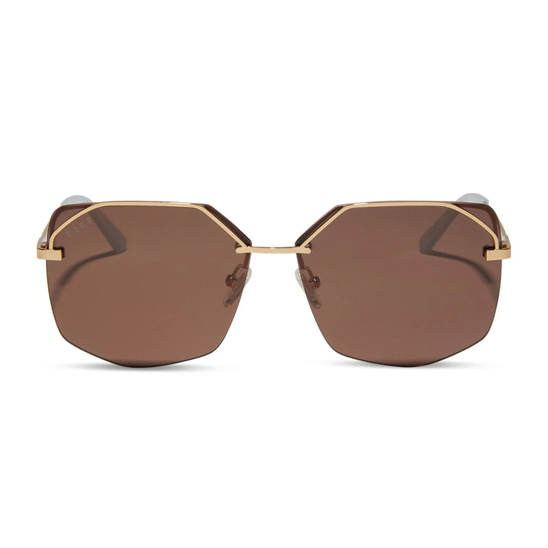 Bree Shiny Gold Brown Polarized Sunglasses