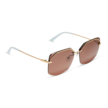 DIFF Eyeware - Bree Shiny Gold Brown Polarized Sunglasses  display picture 2