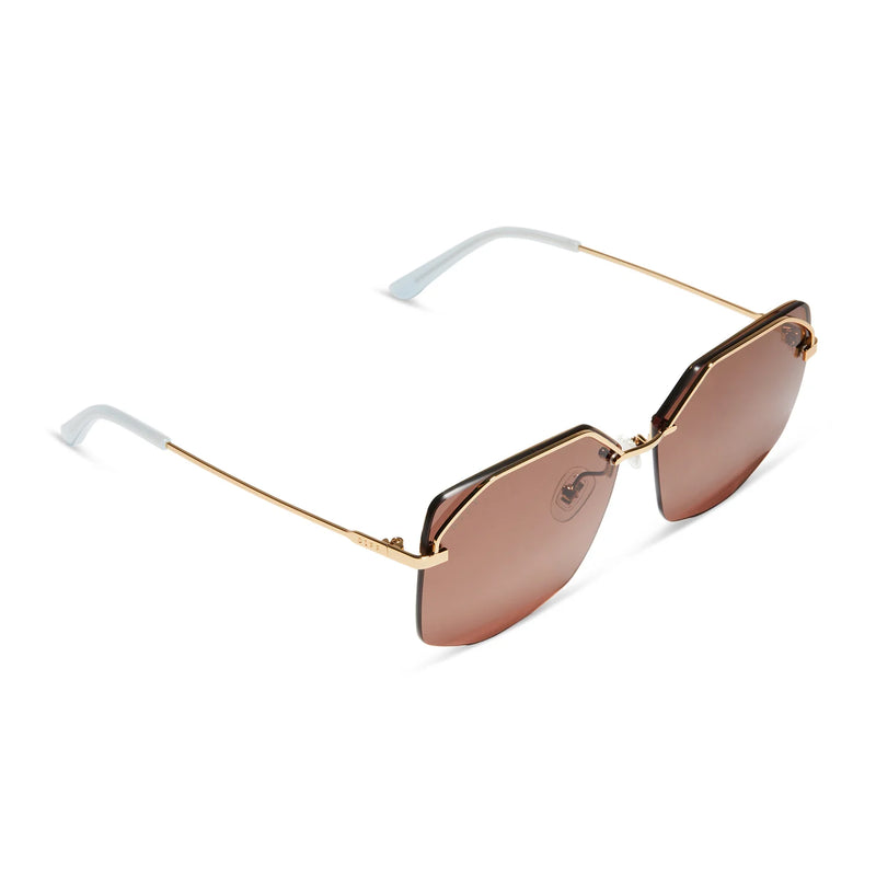 Bree Shiny Gold Brown Polarized Sunglasses