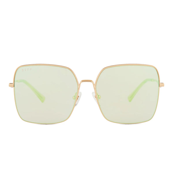 Clara Gold Coral Mirror Sunglasses