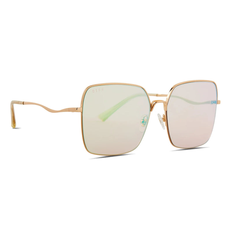 Clara Gold Coral Mirror Sunglasses