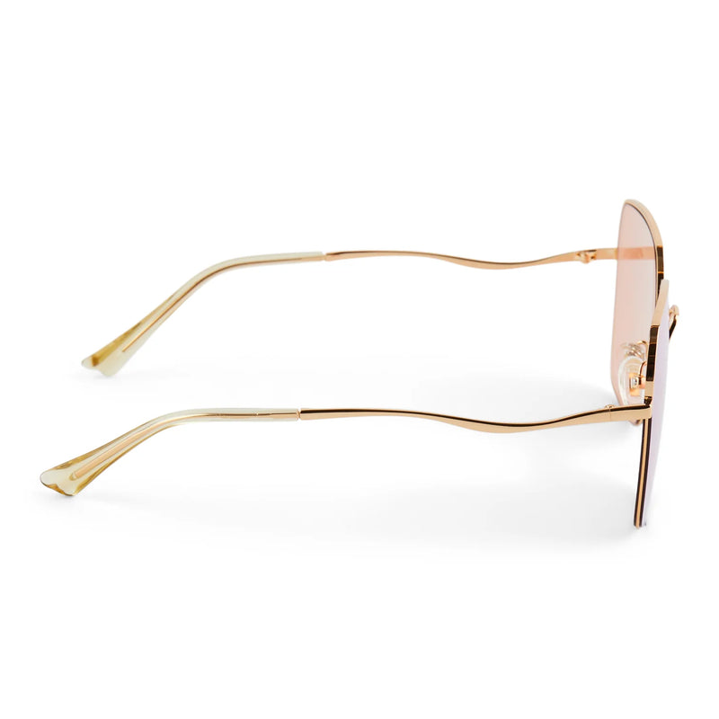 Clara Gold Coral Mirror Sunglasses