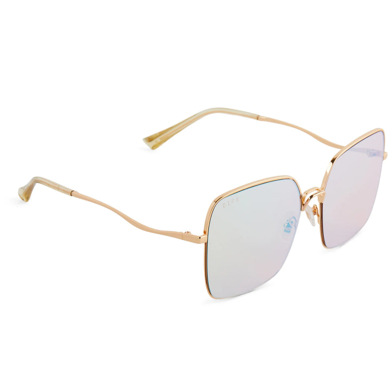 Clara Gold Coral Mirror Sunglasses