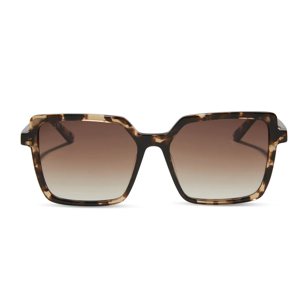 Diff Eyewear Esme Sunglasses - Salted Carmel Esme Square Sunglasses | Almond & Brown Gold Flash | DIFF  main image 4