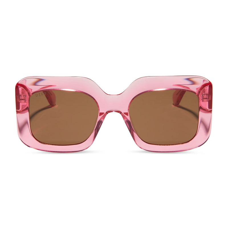 Giada Candy Pink Crystal Brown Gradient Polarized Sunglasses