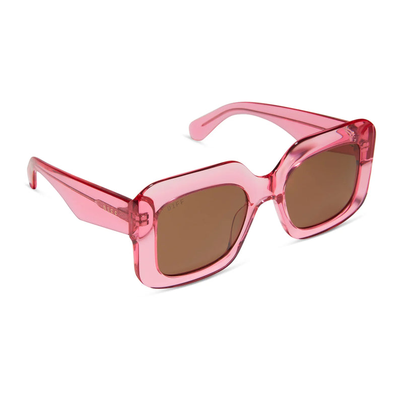 Giada Candy Pink Crystal Brown Gradient Polarized Sunglasses