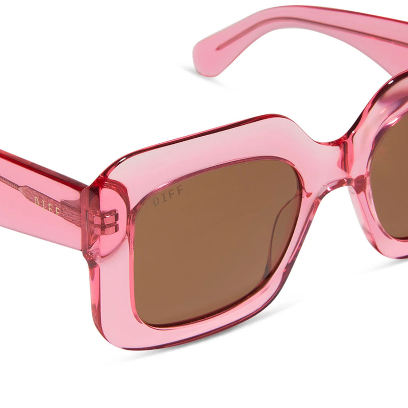 Giada Candy Pink Crystal Brown Gradient Polarized Sunglasses