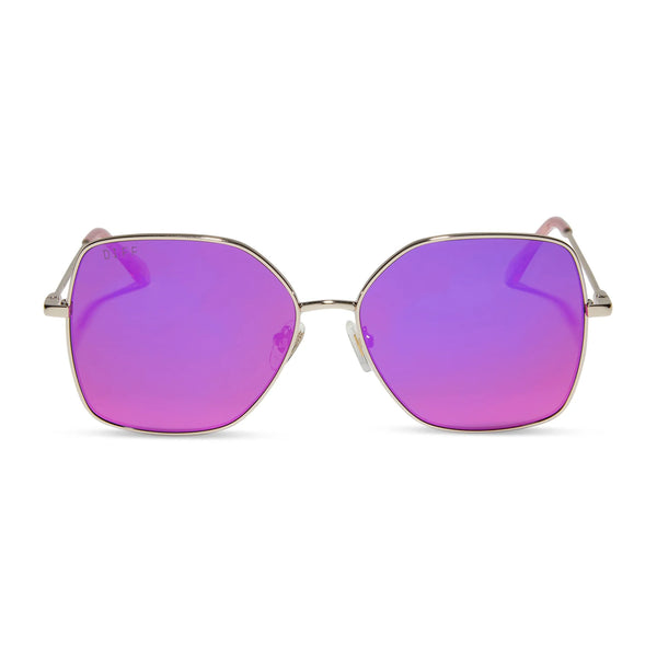 DIFF Eyeware - Iris Gold Pink Rush Mirror Sunglasses – Mi  display picture 1