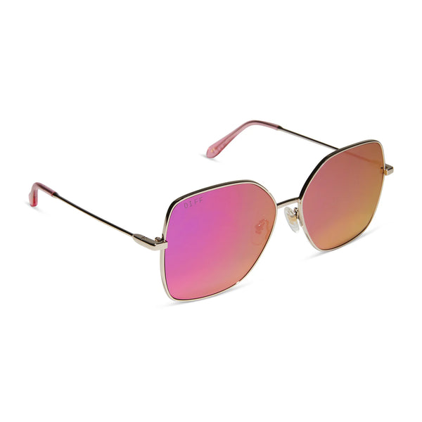 Iris Gold Pink Rush Mirror Sunglasses