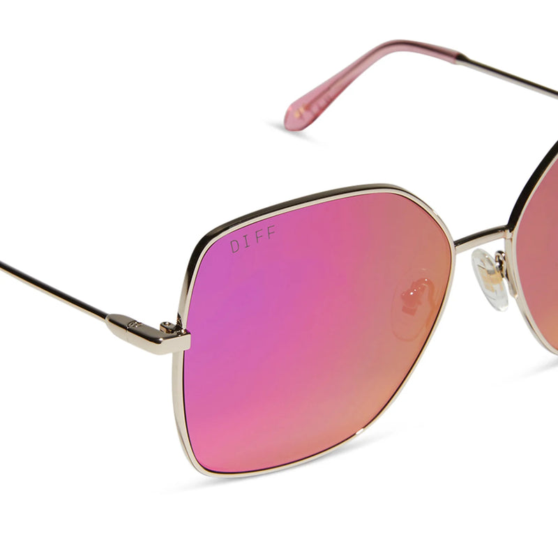 Iris Gold Pink Rush Mirror Sunglasses