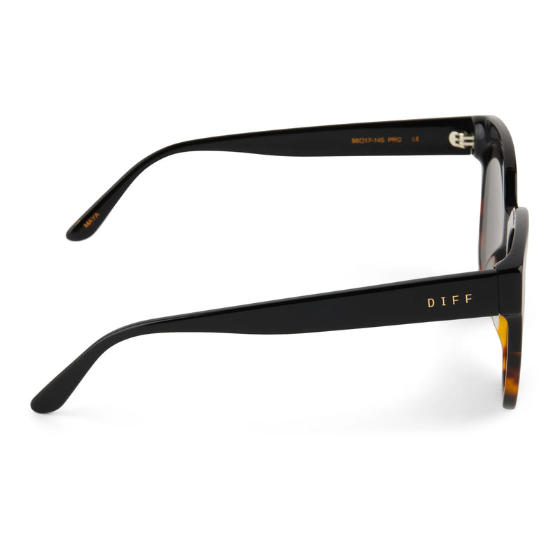 Maya Black Tortoise Grey Polarized Sunglasses