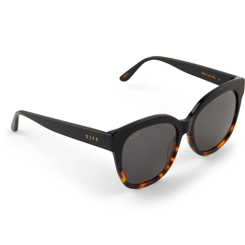 Maya Black Tortoise Grey Polarized Sunglasses