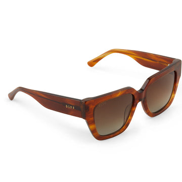DIFF Remi II 53mm Polarized Square Sunglasses Diff Remi Ii 53mm Polarized Square Sunglasses In Guava/Brown  main image 2