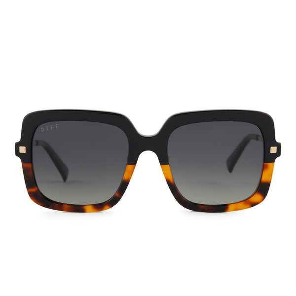DIFF Eyewear Dark Tortoise Sunglasses With Case Meredith Square Sunglasses | Espresso Tortoise & Brown  main image 4