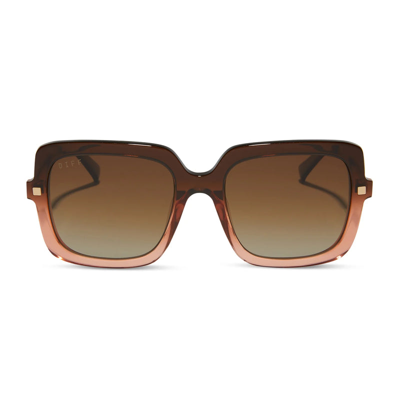 Sandra Taupe Ombre Crystal Brown Gradient Polarized Sunglasses