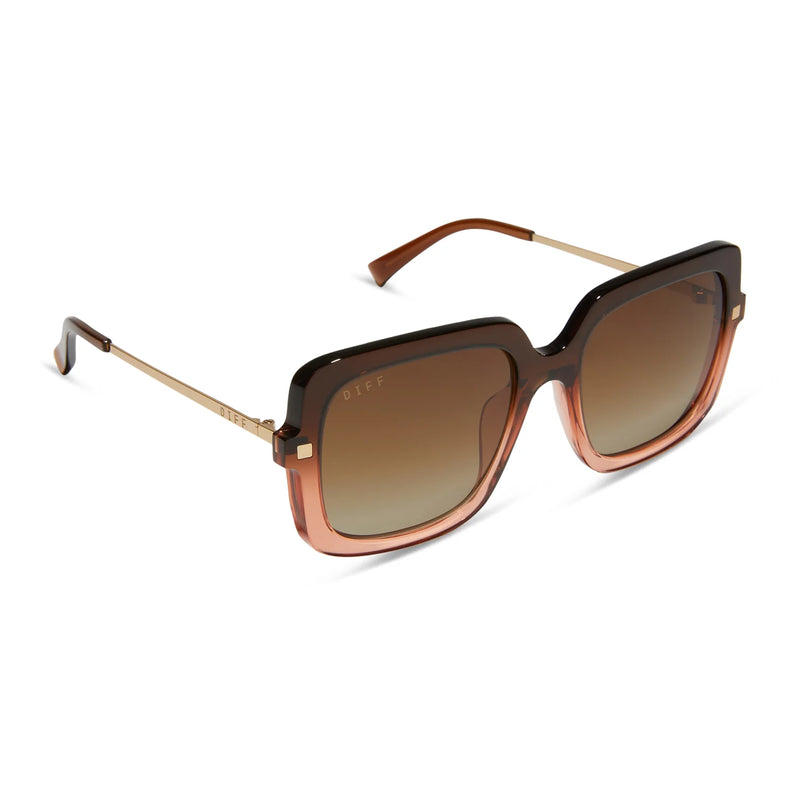 Sandra Taupe Ombre Crystal Brown Gradient Polarized Sunglasses