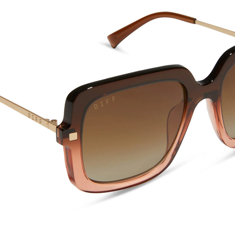 Sandra Taupe Ombre Crystal Brown Gradient Polarized Sunglasses