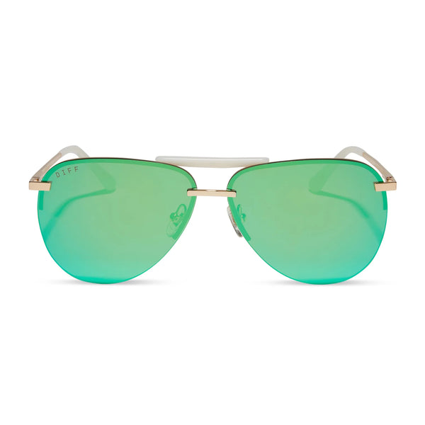 Tahoe Gold Green Mirror Sunglasses