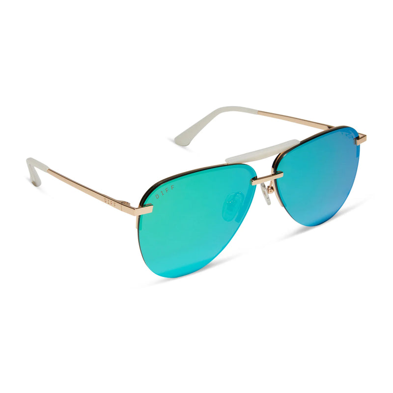 Tahoe Gold Green Mirror Sunglasses