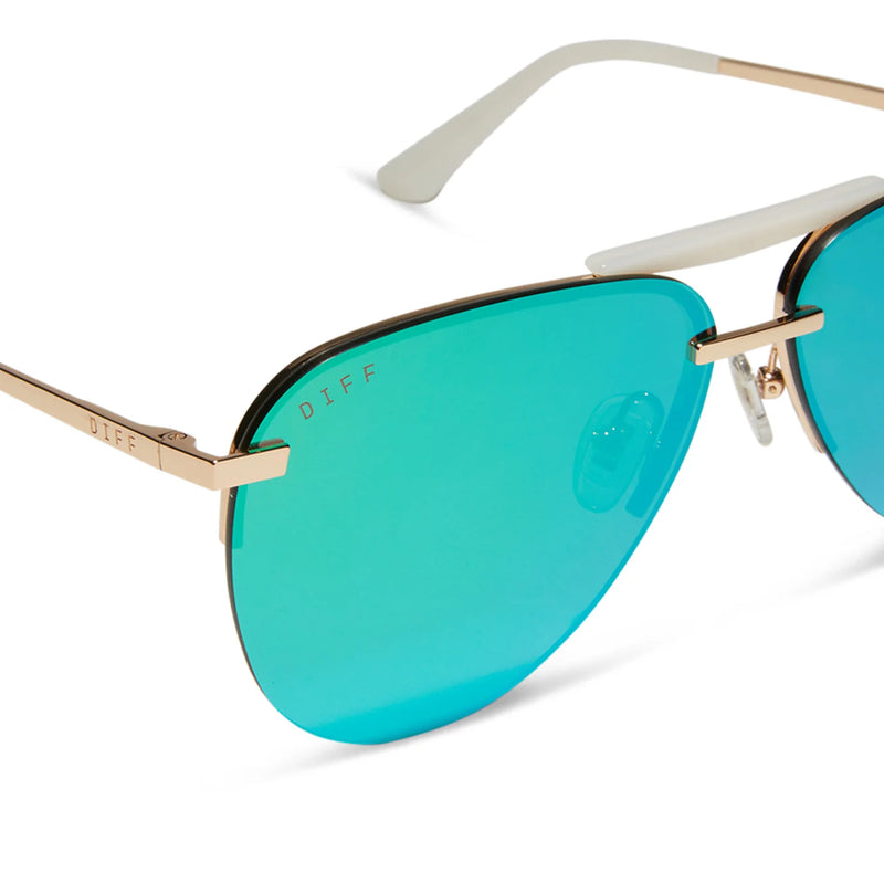 Tahoe Gold Green Mirror Sunglasses