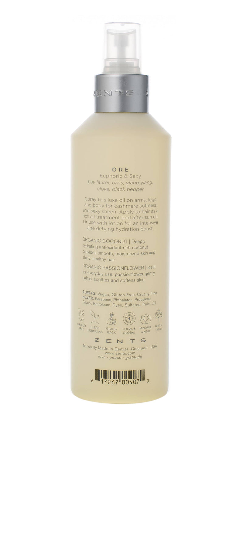 Ore, ZENTS Luminous & Moisturizing Cashmere Body Oil