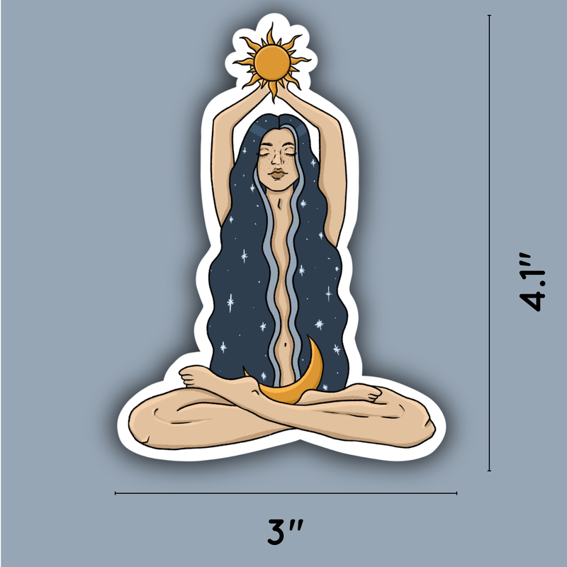 Sun/Moon Witch Sticker - light skin tone