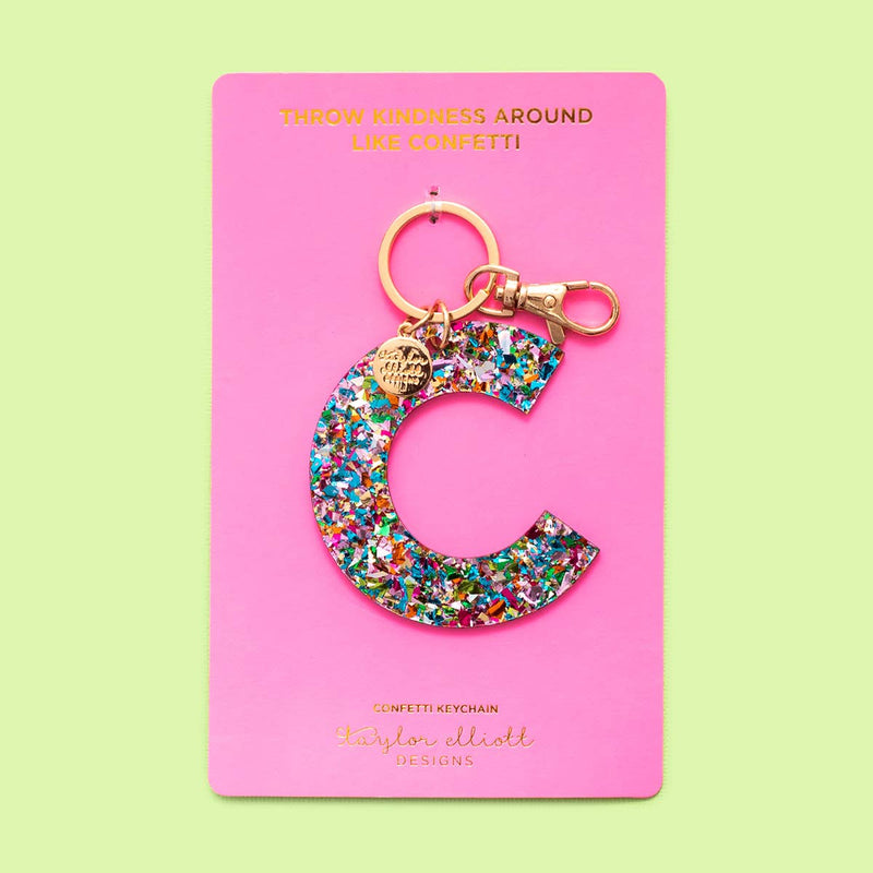 Keychains - Letters A-Z - Colorful Confetti - Each: T