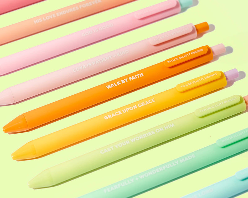 Gel Pen Set - Motivational - Faith - Asst Colors - 10 Pc Set