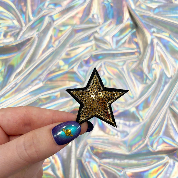 Sequin Star Patch - Small: Gold