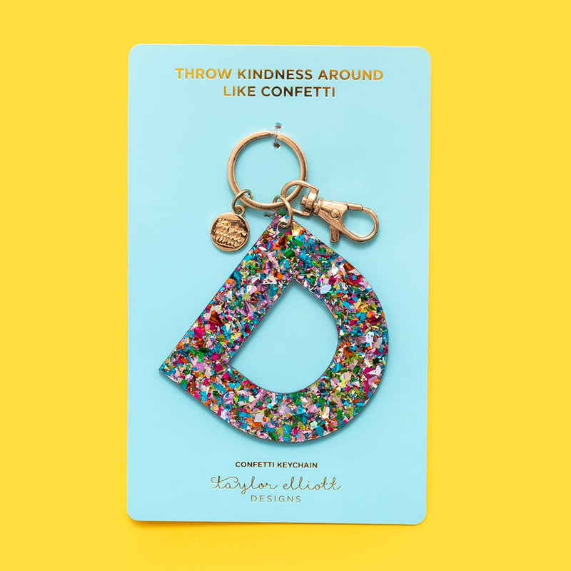 Keychains - Letters A-Z - Colorful Confetti - Each: J