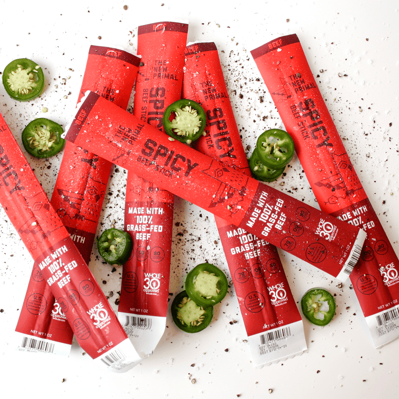 Spicy Beef 100% Grass-Fed Meat Sticks, Zero Sugar