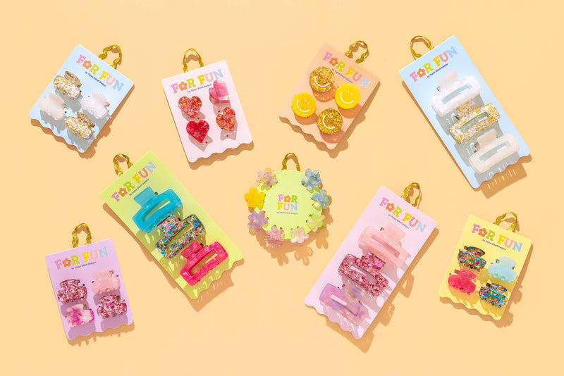 FOR FUN - Claw Hair Clip Set - Mini - Asst Colors - 4 Pc Set