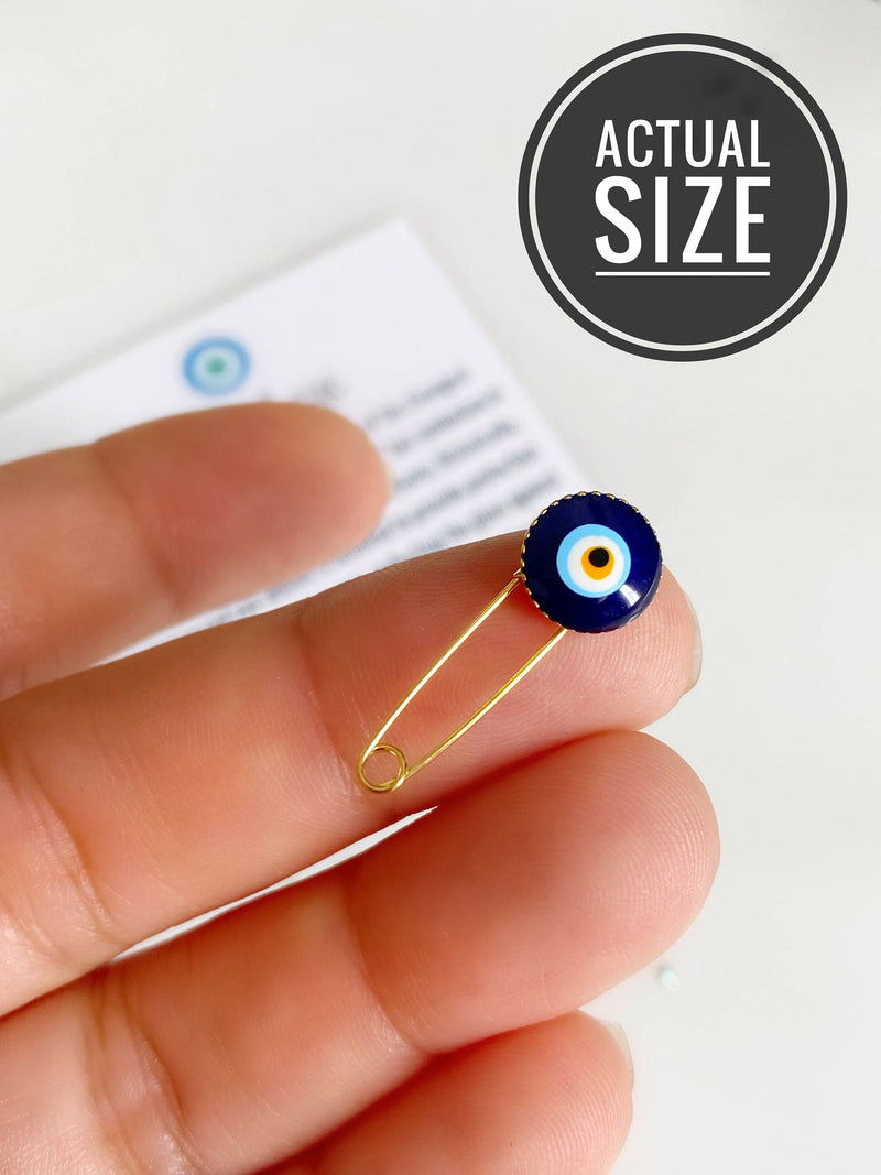 Evil Eye Protection Pin Brooch Minimalistic Handpaint