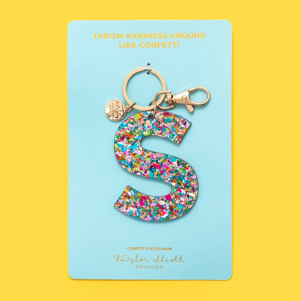 Keychains - Letters A-Z - Colorful Confetti - Each: S