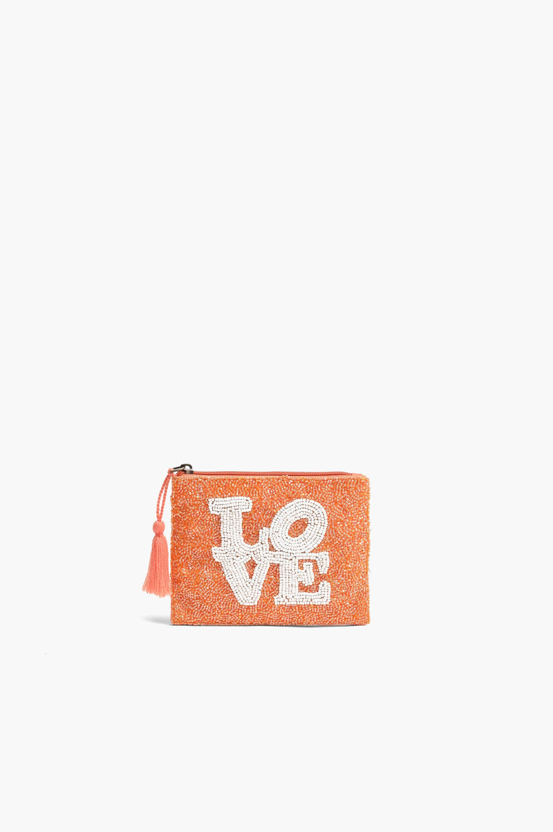 All the Love Coin Bag - Black & White w/ Turquoise Heart