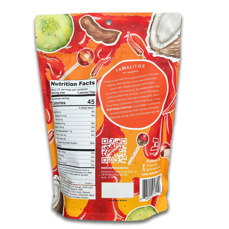 Chamoy Chilipops by Tamalitoz  11oz Lollipops